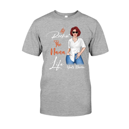 Rockin The Nana Life - Personalized Grandma T-shirt and Hoodie
