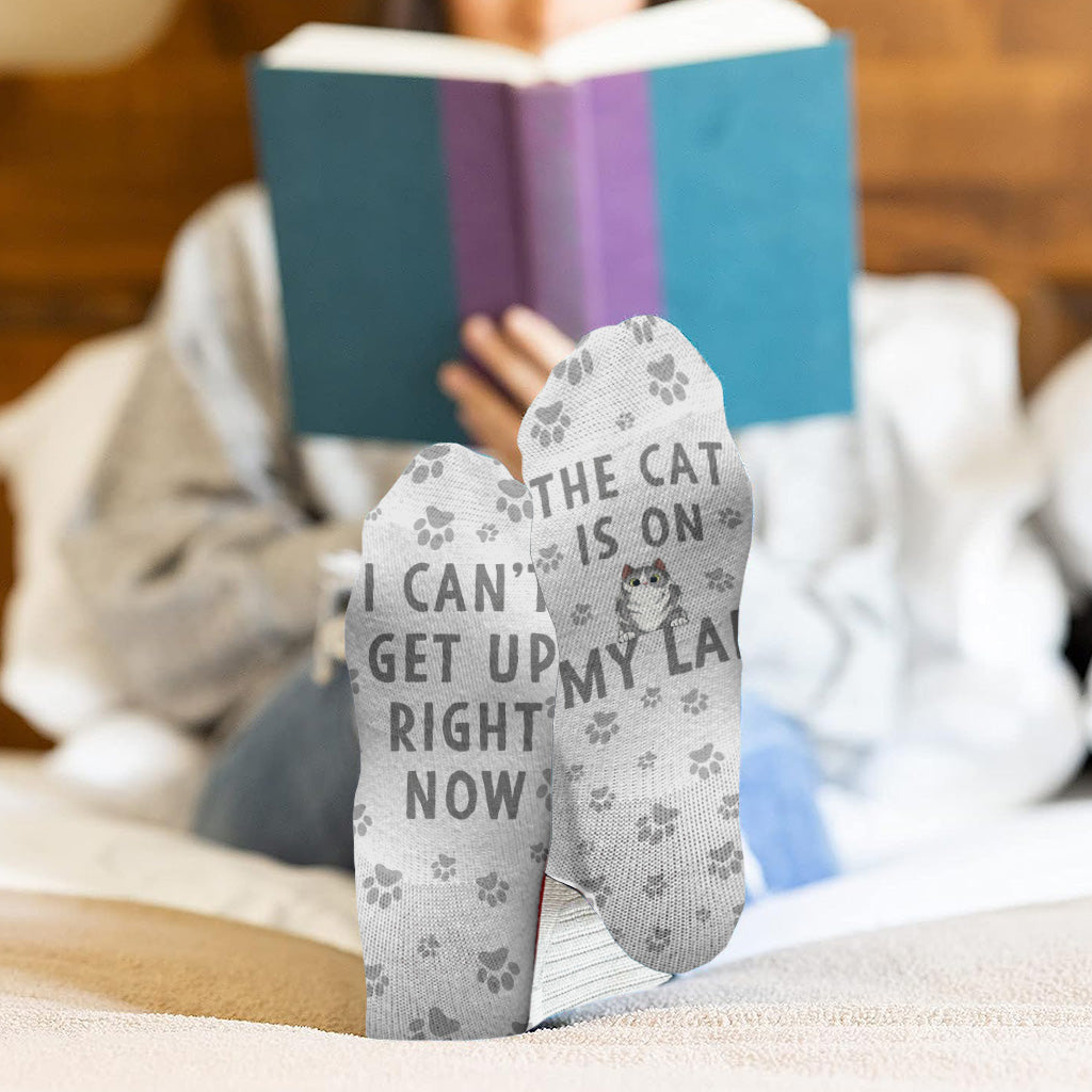I Can Get Up Right Now - Cat gift for dog lover - Personalized Socks