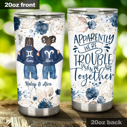 Zodiac Denim Bestie - Horoscope gift for friend - Personalized Tumbler