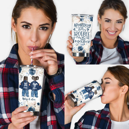 Zodiac Denim Bestie - Horoscope gift for friend - Personalized Tumbler