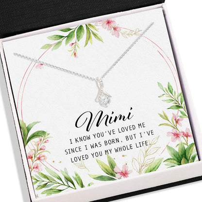 To Mimi Message For Grandma Mimi Gifts - Grandma Petite Ribbon Necklace 0921