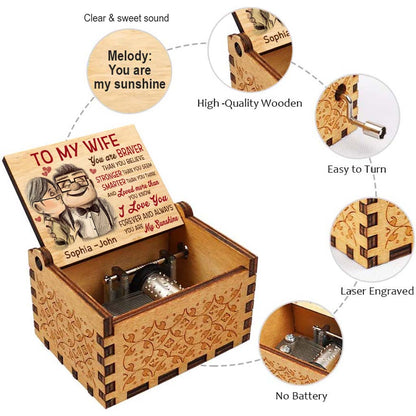 You Are My Sunshine - Personalized Couple Mouse Hand Crank Music Box