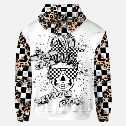 Just A Girl Who Loves Racing - Personalized Hoodie and Leggings