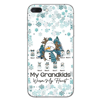 My Grandkids Warm My Heart - Personalized Christmas Grandma Phone Case