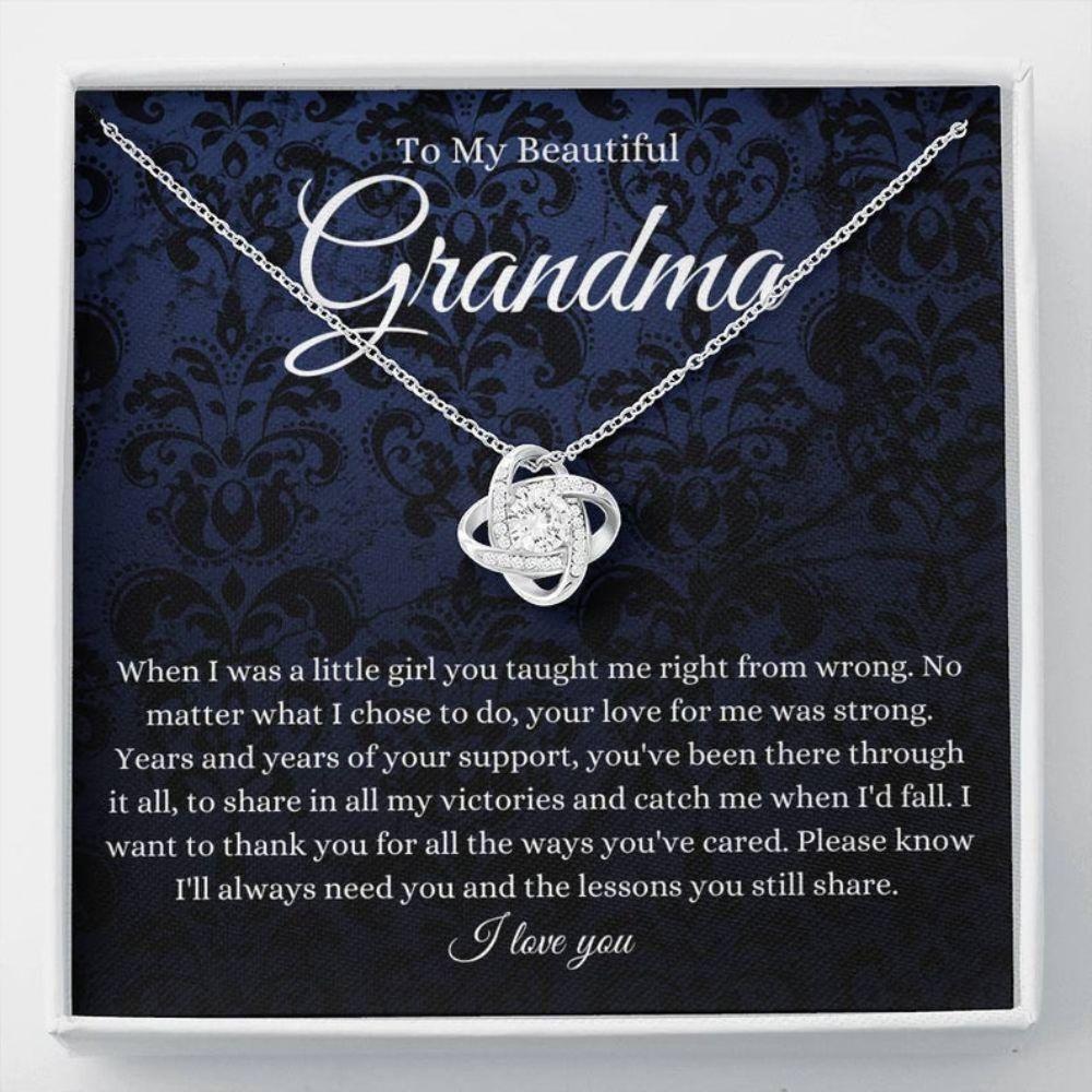 To My Beautiful Grandma Gift For Grandma Grandmother Thank You - Grandma Love Knot Necklace 0921