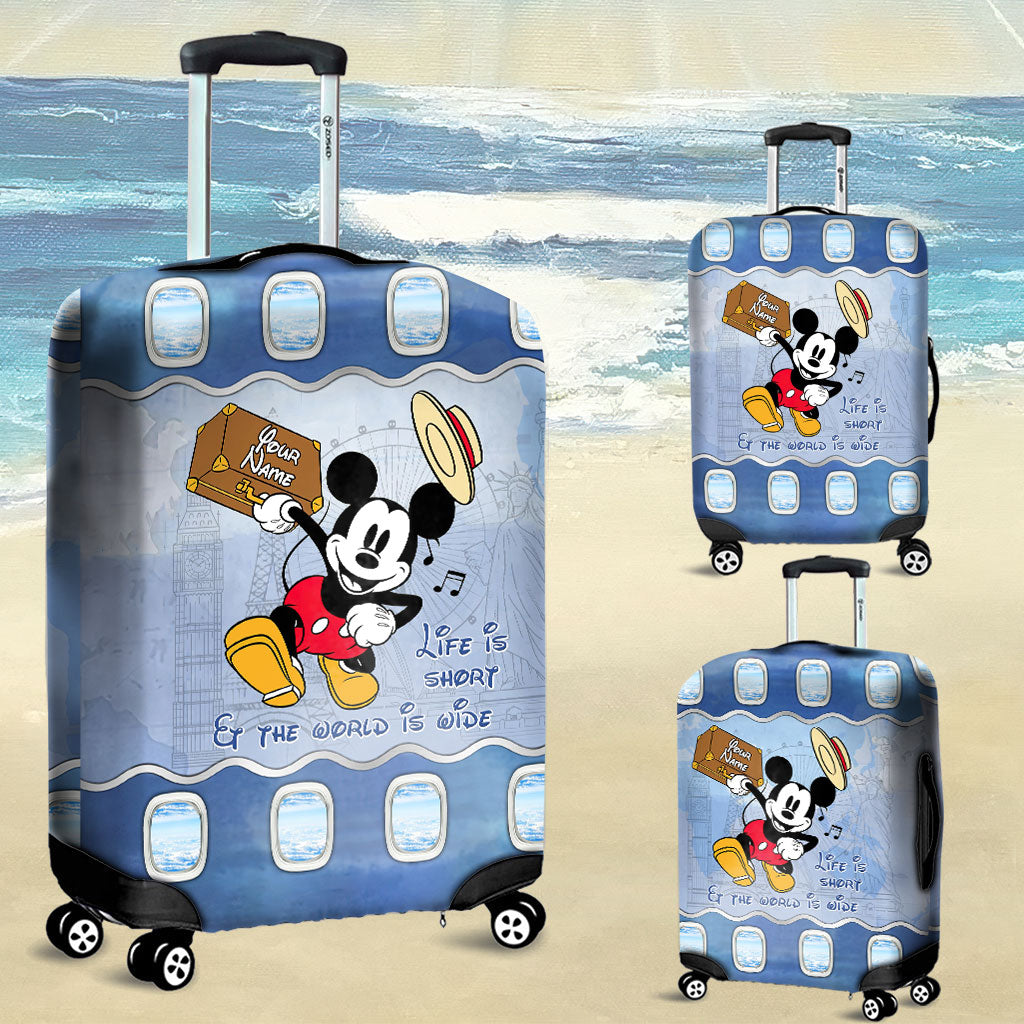 Life Is Short And The World Is Wide - Personalized Mouse Luggage Cover