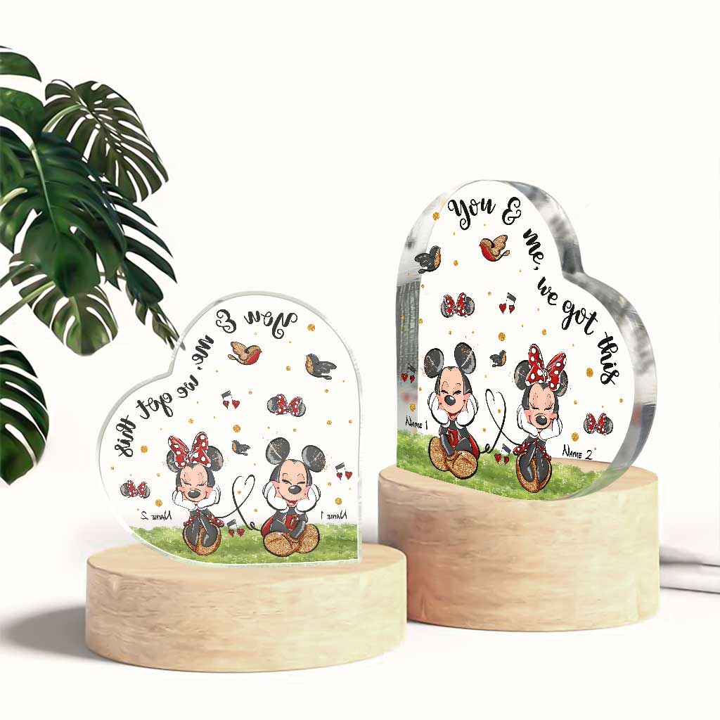 You And Me We Got This - Personalized Couple Mouse Custom Shaped Acrylic Plaque