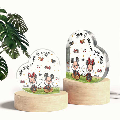 You And Me We Got This - Personalized Couple Mouse Custom Shaped Acrylic Plaque