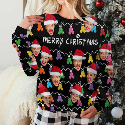 Mouse Ear Merry Christmas - Personalized Mouse Ugly Sweater