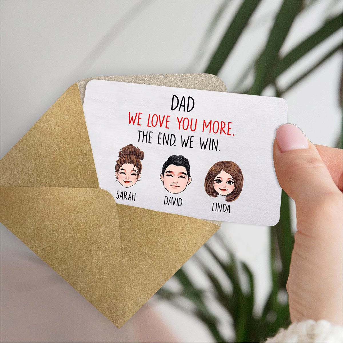 Dad I Love You More - Personalized Father Wallet Insert Card
