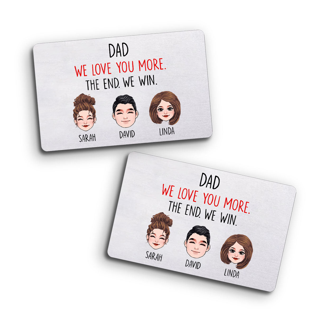 Dad I Love You More - Personalized Father Wallet Insert Card