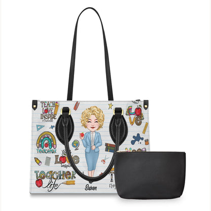 Teacher Life - Personalized Teacher Leather Handbag