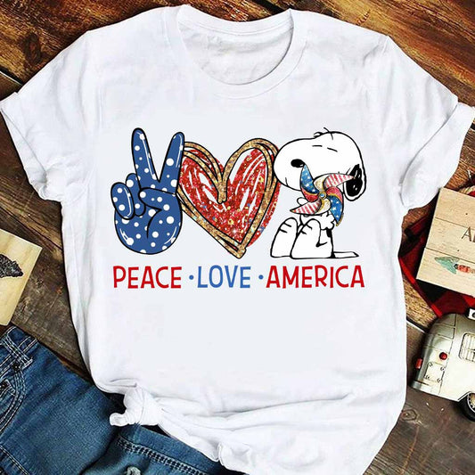 Peace Love - Independence Day T-shirt and Hoodie