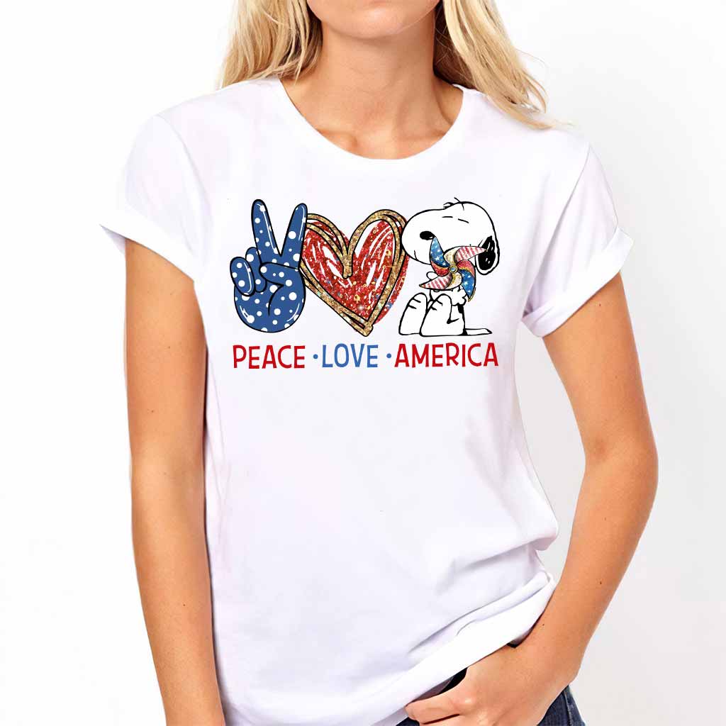 Peace Love - Independence Day T-shirt and Hoodie