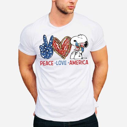 Peace Love - Independence Day T-shirt and Hoodie
