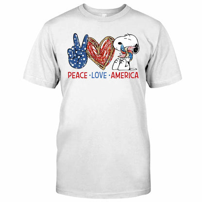 Peace Love - Independence Day T-shirt and Hoodie
