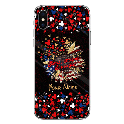 Stars Stripes And Magic - Personalized Independence Day Mouse Phone Case