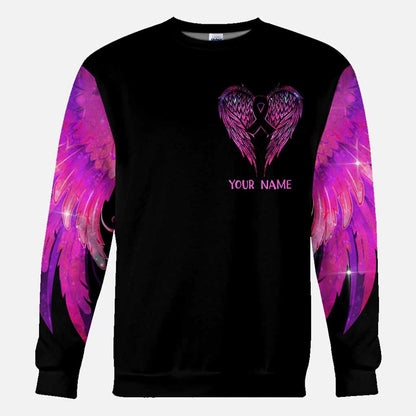 My Wings Will Have To Wait - Personalized Breast Cancer Awareness All Over T-shirt and Hoodie