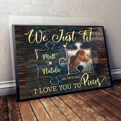 We Just Fit - Personalized Couple Poster