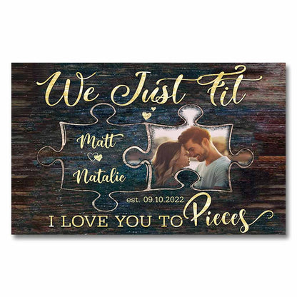 We Just Fit - Personalized Couple Poster
