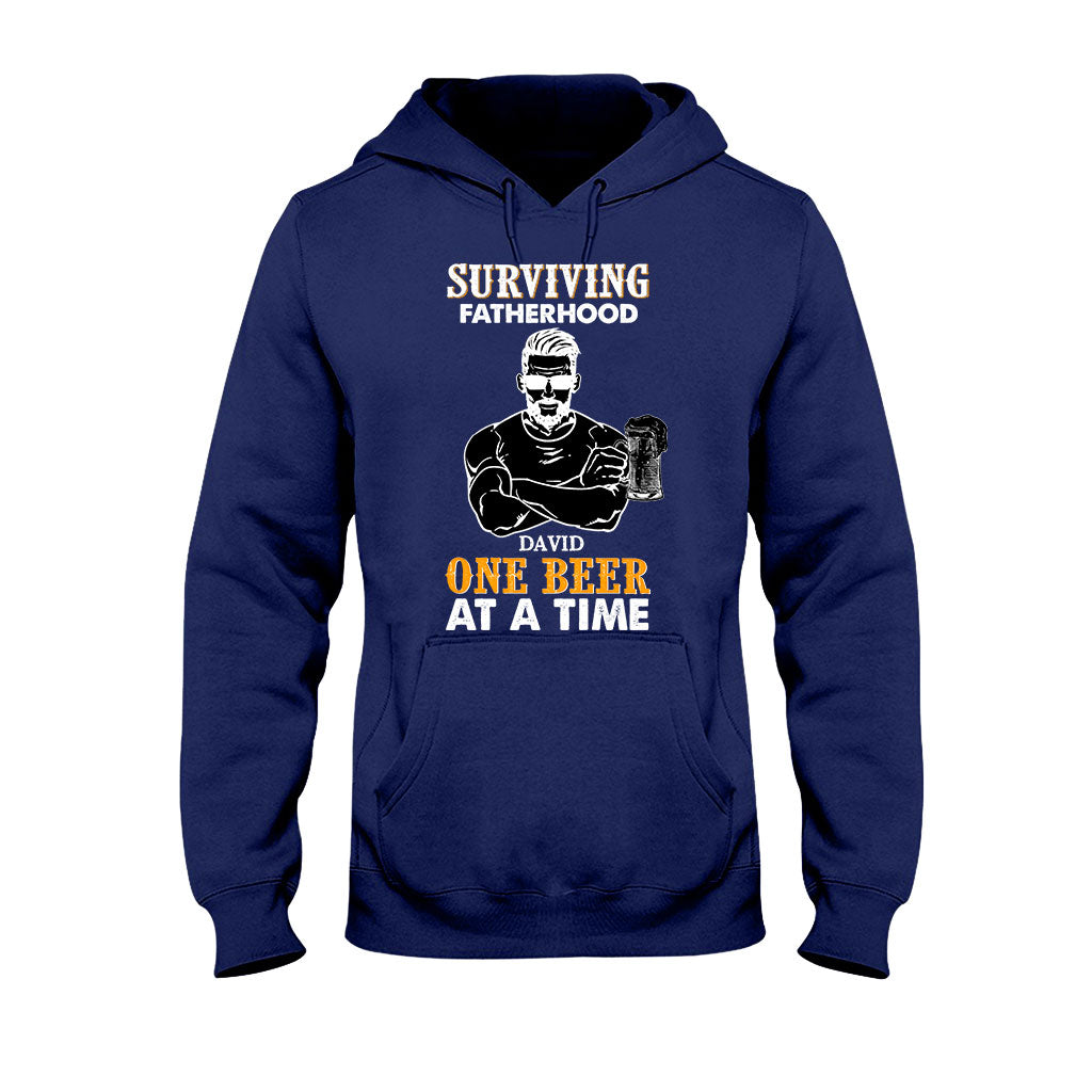 Surviving Fatherhood One Beer At A Time - Personalized Father's Day T-shirt and Hoodie