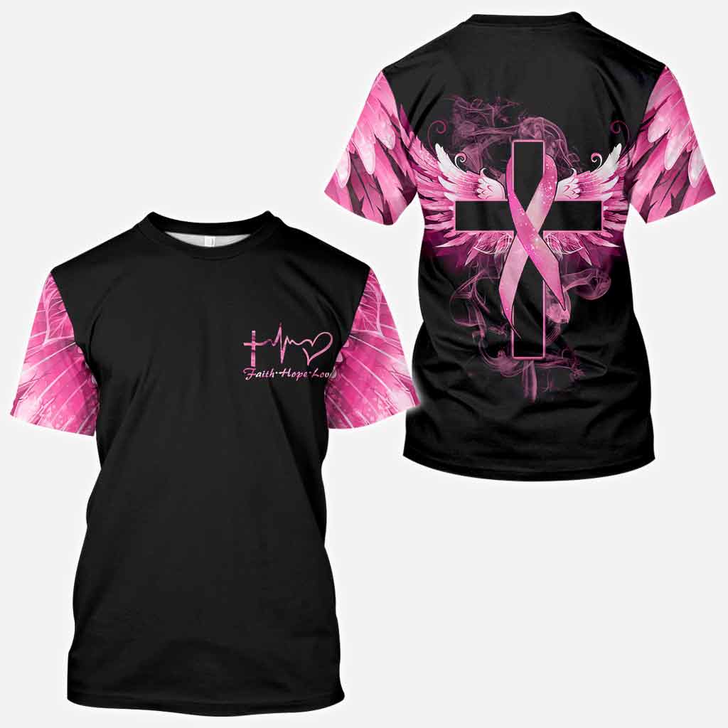 Breast Cancer True Cross Wings Breast Cancer Awareness All Over T-shirt and Hoodie