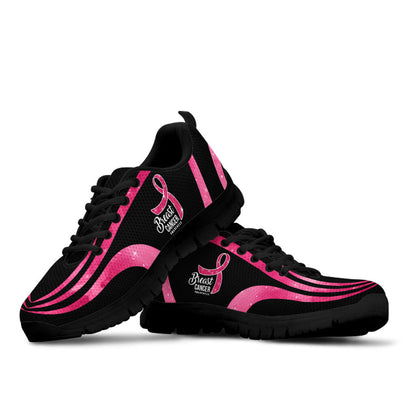 Pink Ribbon Heart Breast Cancer Awareness Sneakers 0622