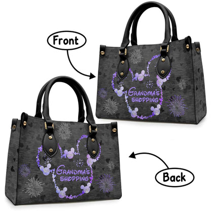 Grandma's Shopping - Personalized Mother's Day Grandma Leather Handbag
