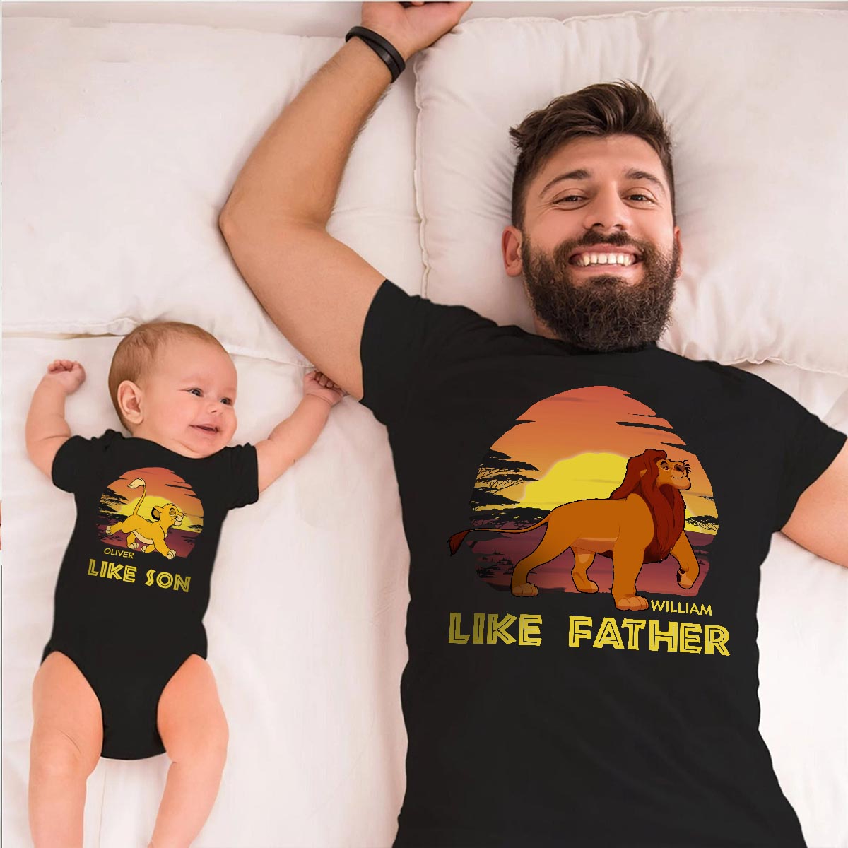 Like Father Like Son - Personalized Mouse T-shirt And Baby Onesie