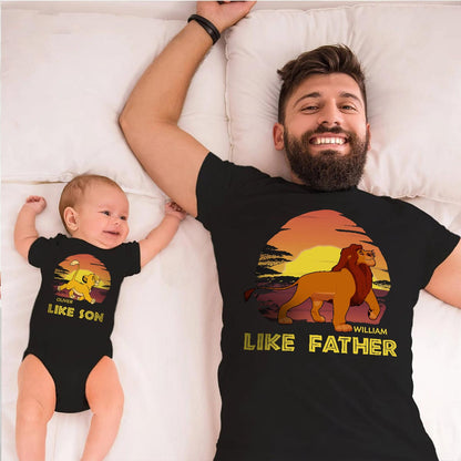Like Father Like Son - Personalized Mouse T-shirt And Baby Onesie