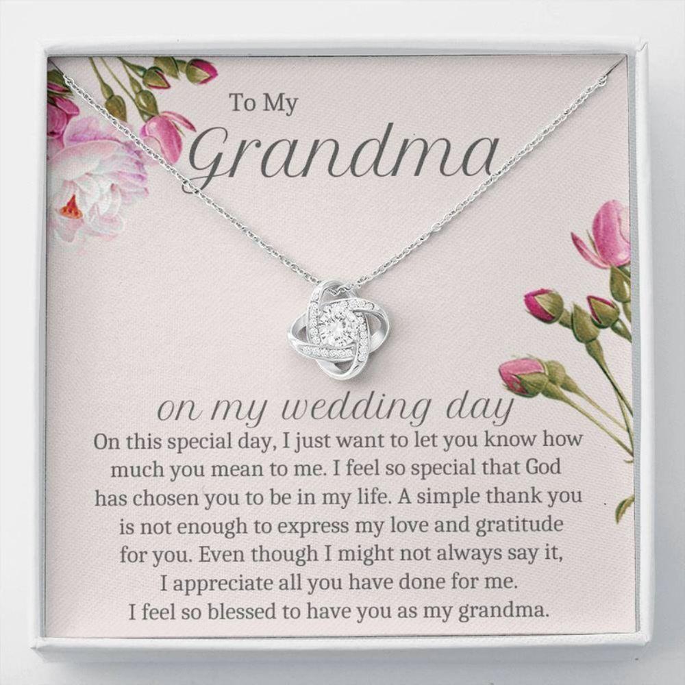 Grandmother Of The Bride Gift Grandma Of The Groom - Grandma Love Knot Necklace 0921