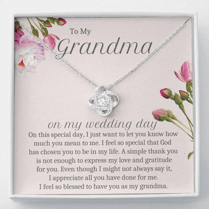 Grandmother Of The Bride Gift Grandma Of The Groom - Grandma Love Knot Necklace 0921