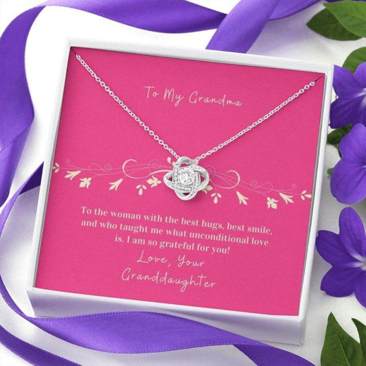 To Grandmother From Granddaughter Forever Grateful - Grandma Love Knot Necklace 0921