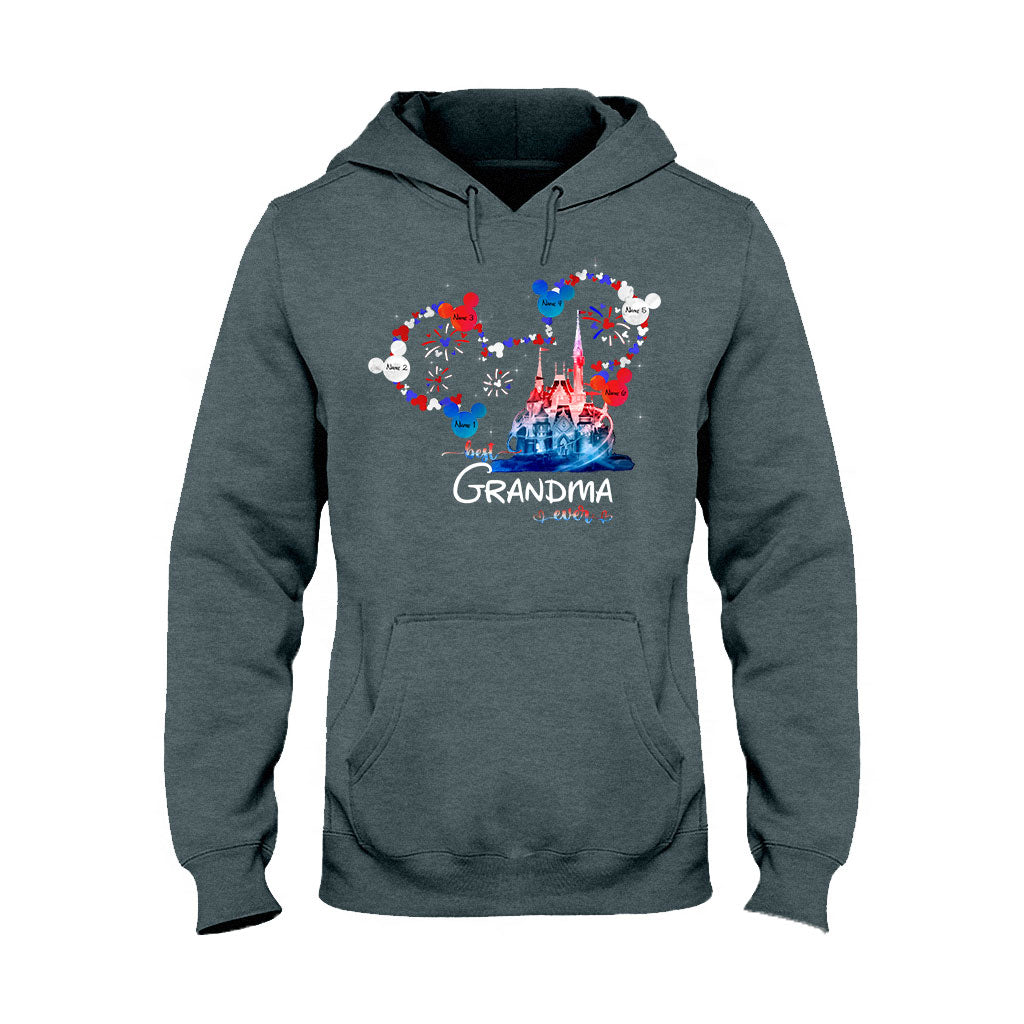 Best Grandma Ever - Personalized Independence Day Mouse T-shirt and Hoodie