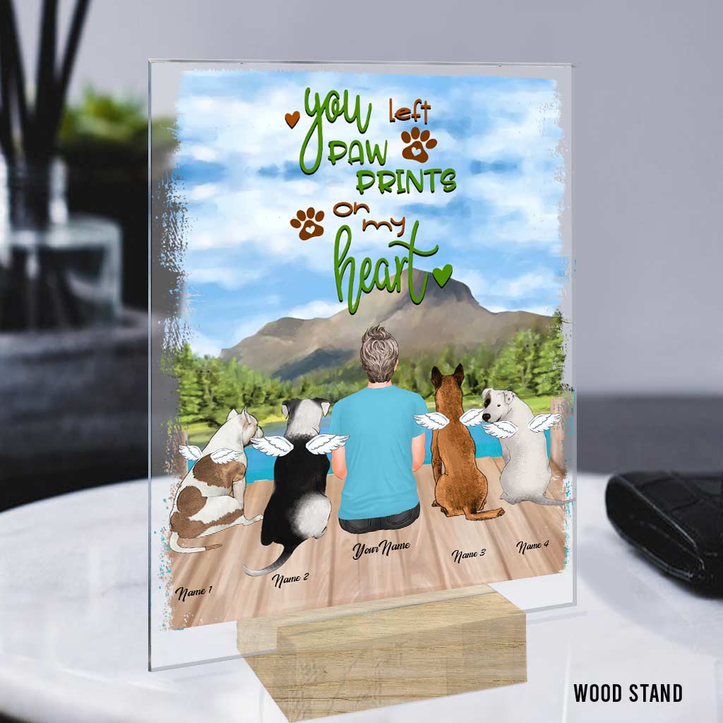 You Left Paw Prints On My Heart - Personalized Dog Transparent Acrylic Plaque