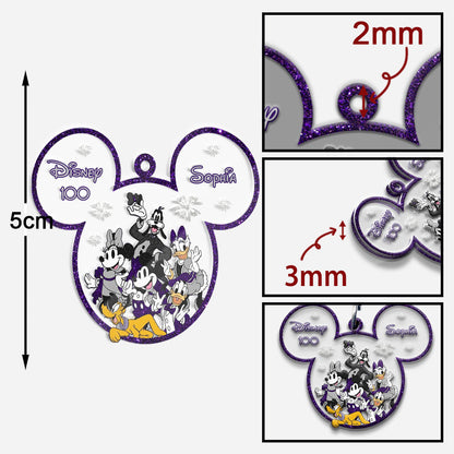 Magical 100th - Personalized Mouse Transparent Keychain