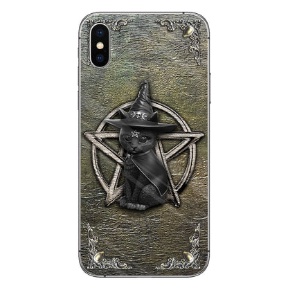Mystical Witch - Personalized Halloween Black Cat Phone Case With 3D Pattern Print