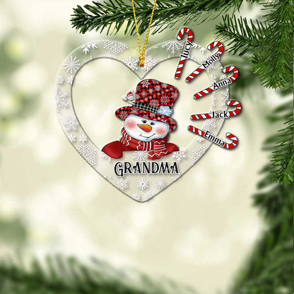 Best Grandma Ever - Personalized Christmas Grandma Transparent Ornament