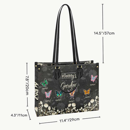 Grandma's Garden Of Love - Personalized Leather Handbag