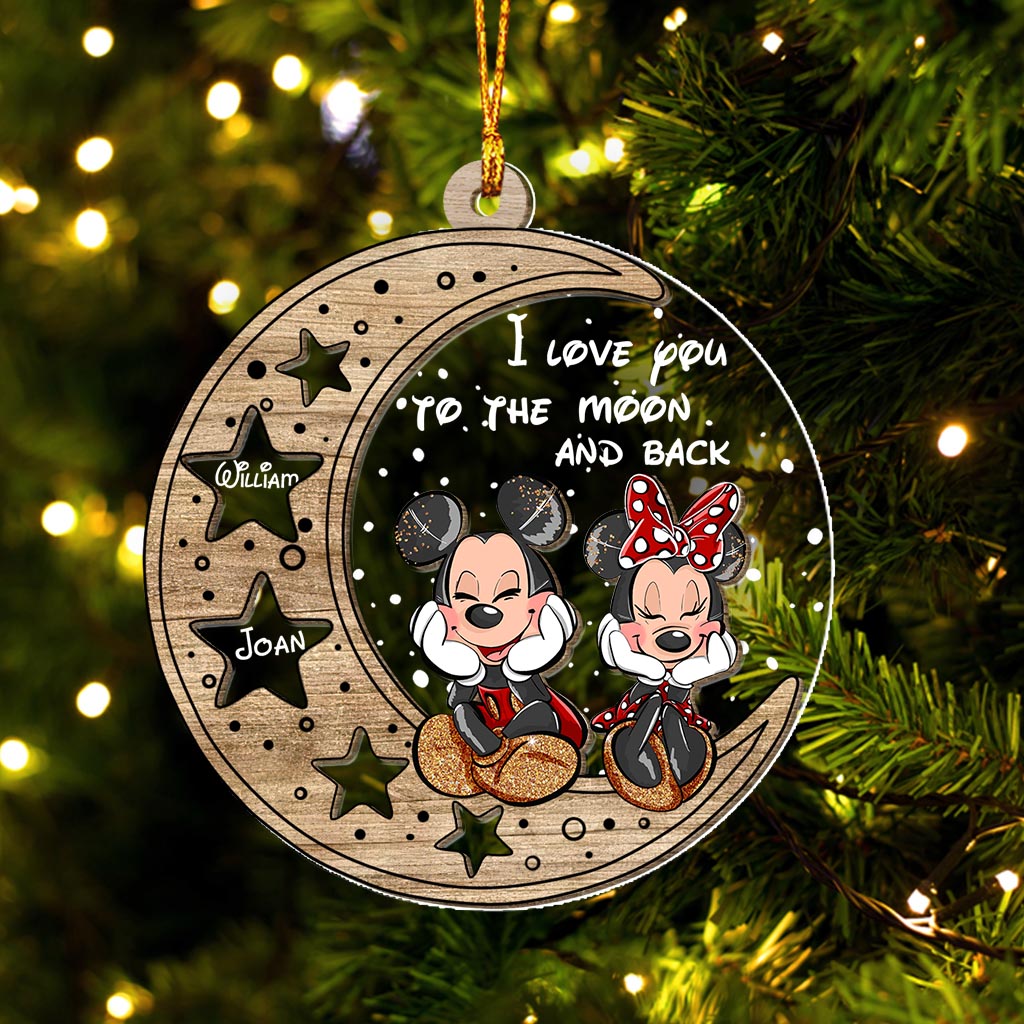 I Love You To The Moon And Back - Personalized Christmas Mouse Layers Mix Ornament