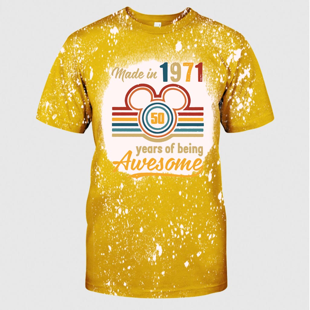 50 Years Of Magic Made In 1971 - Mouse Handmade Bleached Shirts