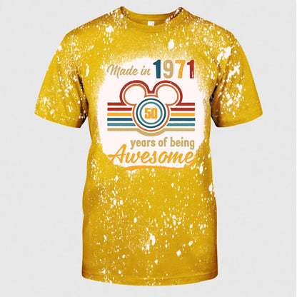 50 Years Of Magic Made In 1971 - Mouse Handmade Bleached Shirts