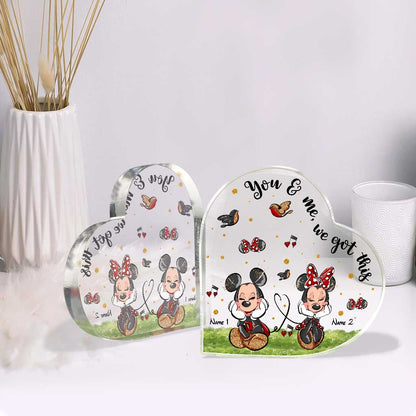 You And Me We Got This - Personalized Couple Mouse Custom Shaped Acrylic Plaque
