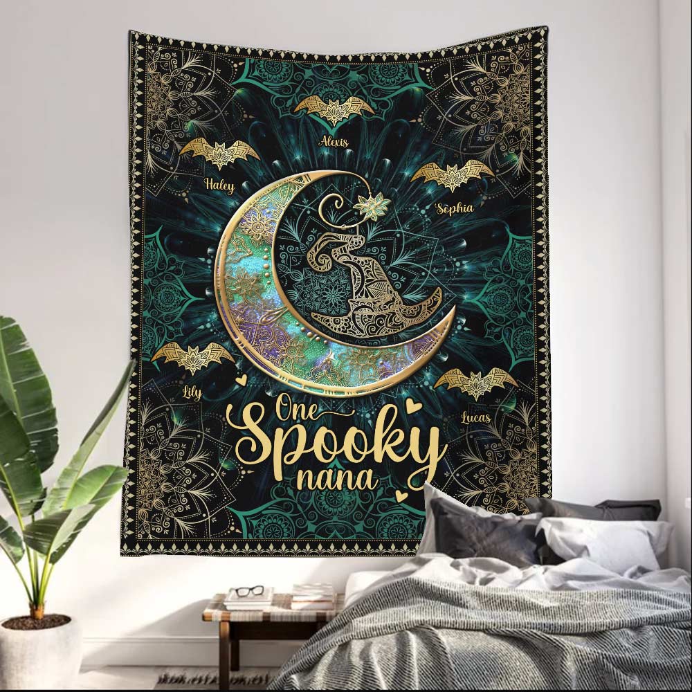 One Spooky Nana - Personalized Halloween Grandma Wall Tapestry