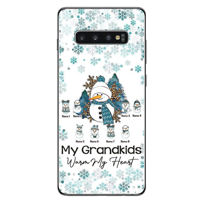 My Grandkids Warm My Heart - Personalized Christmas Grandma Phone Case