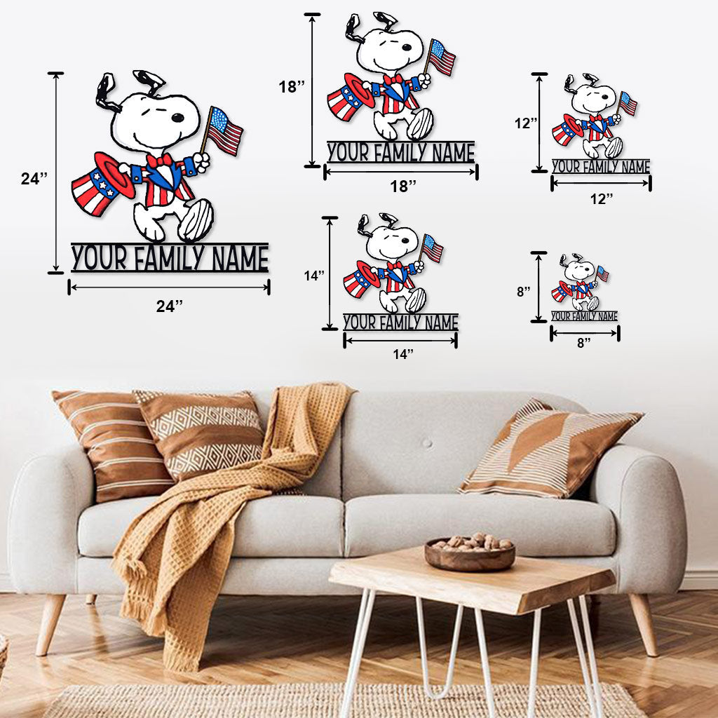 Happy Freedom Family - Personalized Independence Day Cut Metal Sign