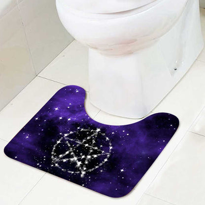 Wicca Pentagram - Witch Bathroom Curtain & Mats Set