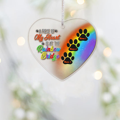 A Piece Of My Heart - Personalized Dog Transparent Ornament