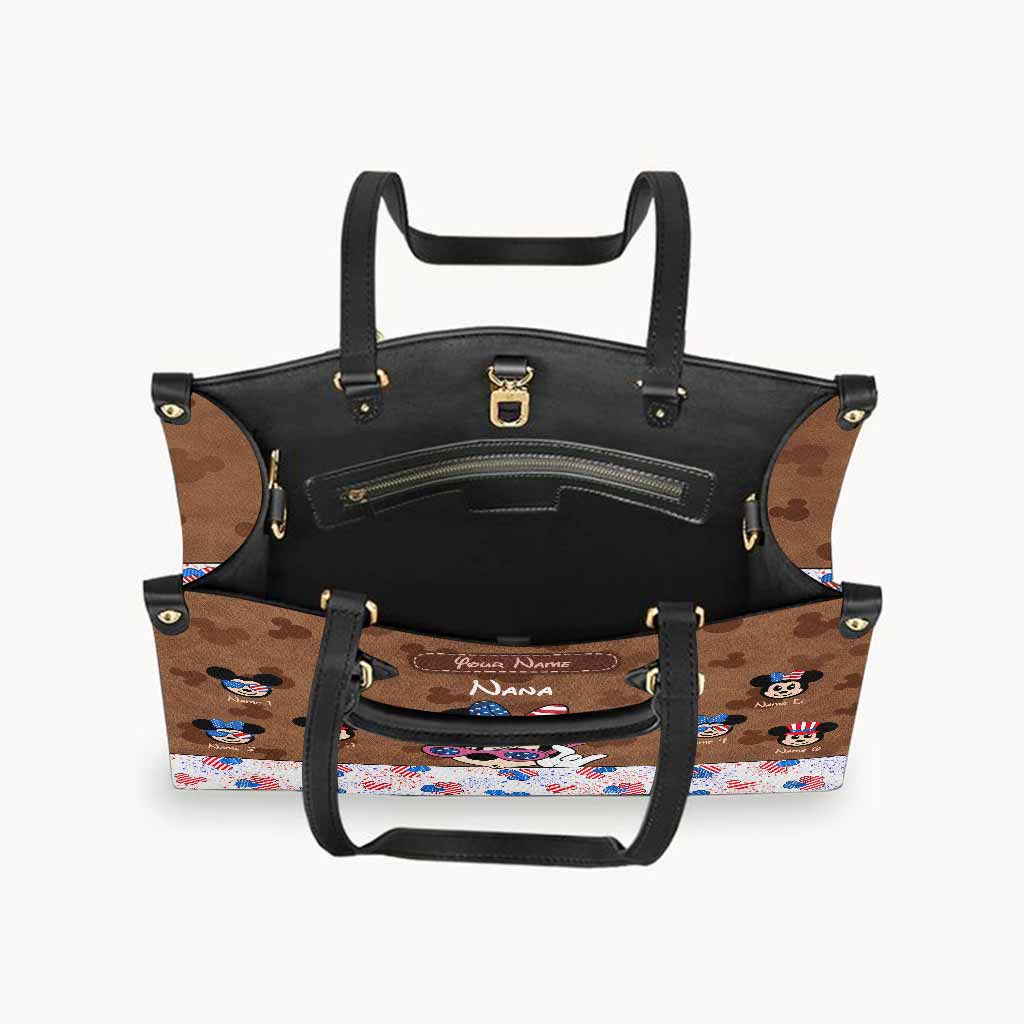 Nana's Magic - Personalized Independence Day Grandma Leather Handbag