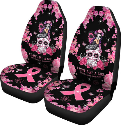 Fight Like A Girl Breast Cancer Awareness Seat Covers 0622